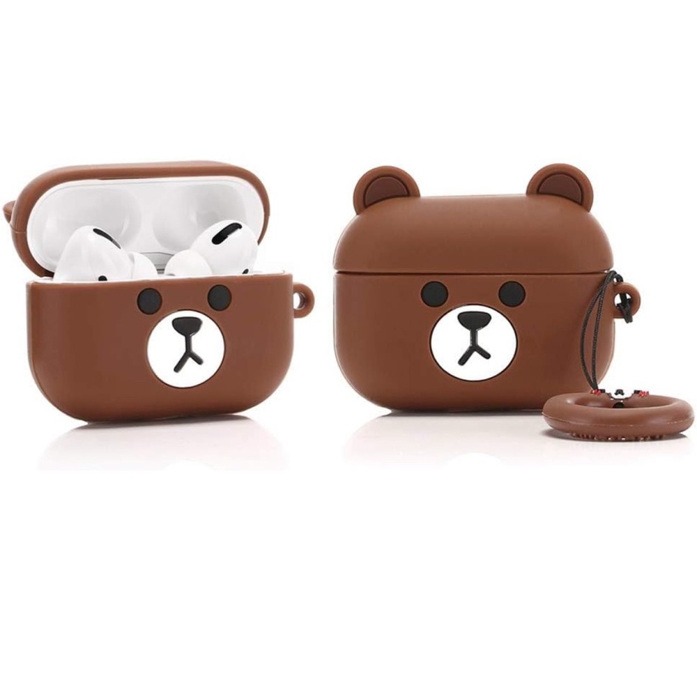 🤎 LEWOTE- Little Brown Bear Silicone Case  Compatible for Apple Airpods Pro
